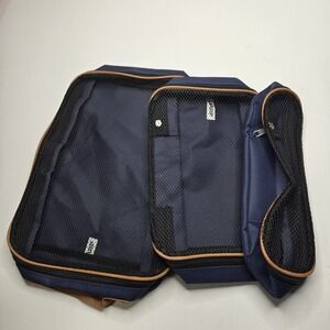 AARP 3-Piece Travel Luggage Organizer Set Mesh Top Zip Closure (Navy Blue)